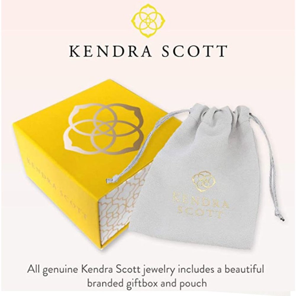 KENDRA SCOTT Anna Small Drop Gold Bronze Veined Maroon Jade Earrings - Picture 5 of 6